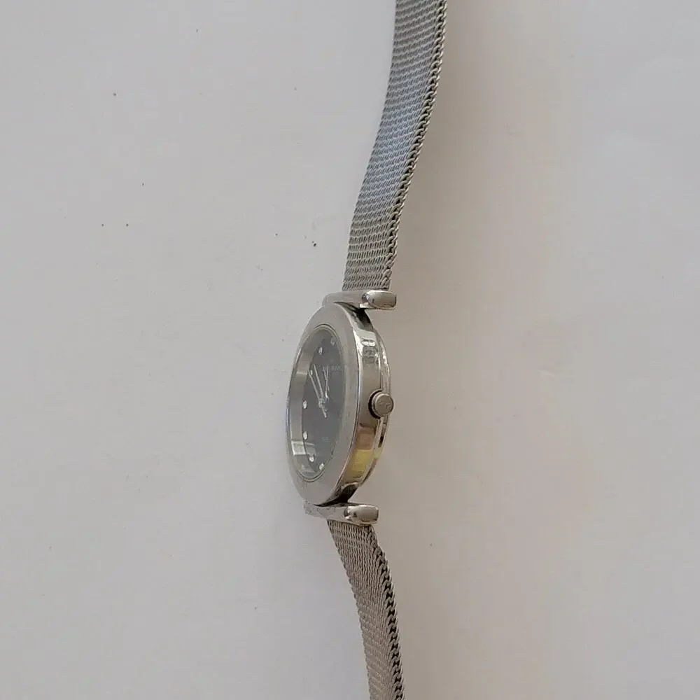 Skagen Womens Watch Black Dial Silver Case Stainless Steel Mesh Bracelet